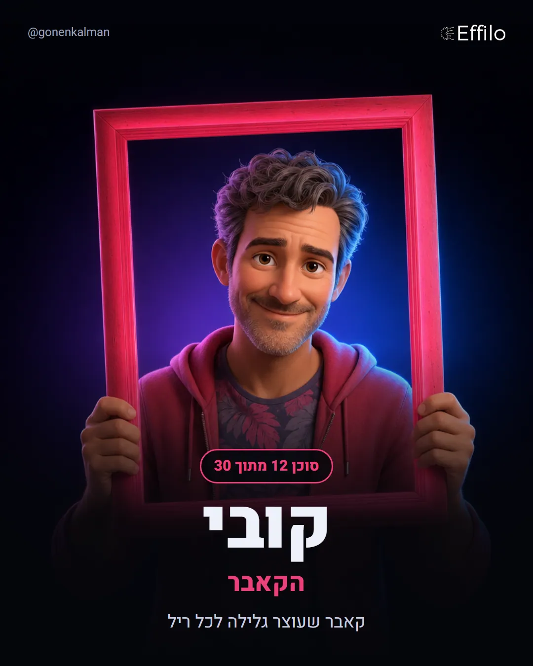 קובי, מעצב הקאברים: קאבר לריל שעוצר גלילה, בלי קנבה